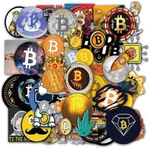 pegatina bitcoin criptomonedas